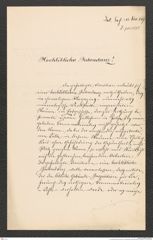k.k. naturhistorisches Hofmuseum, Intendanzakten 1885-1896 (Hauer), Aktenzahl Z.701/1889, Seite 1